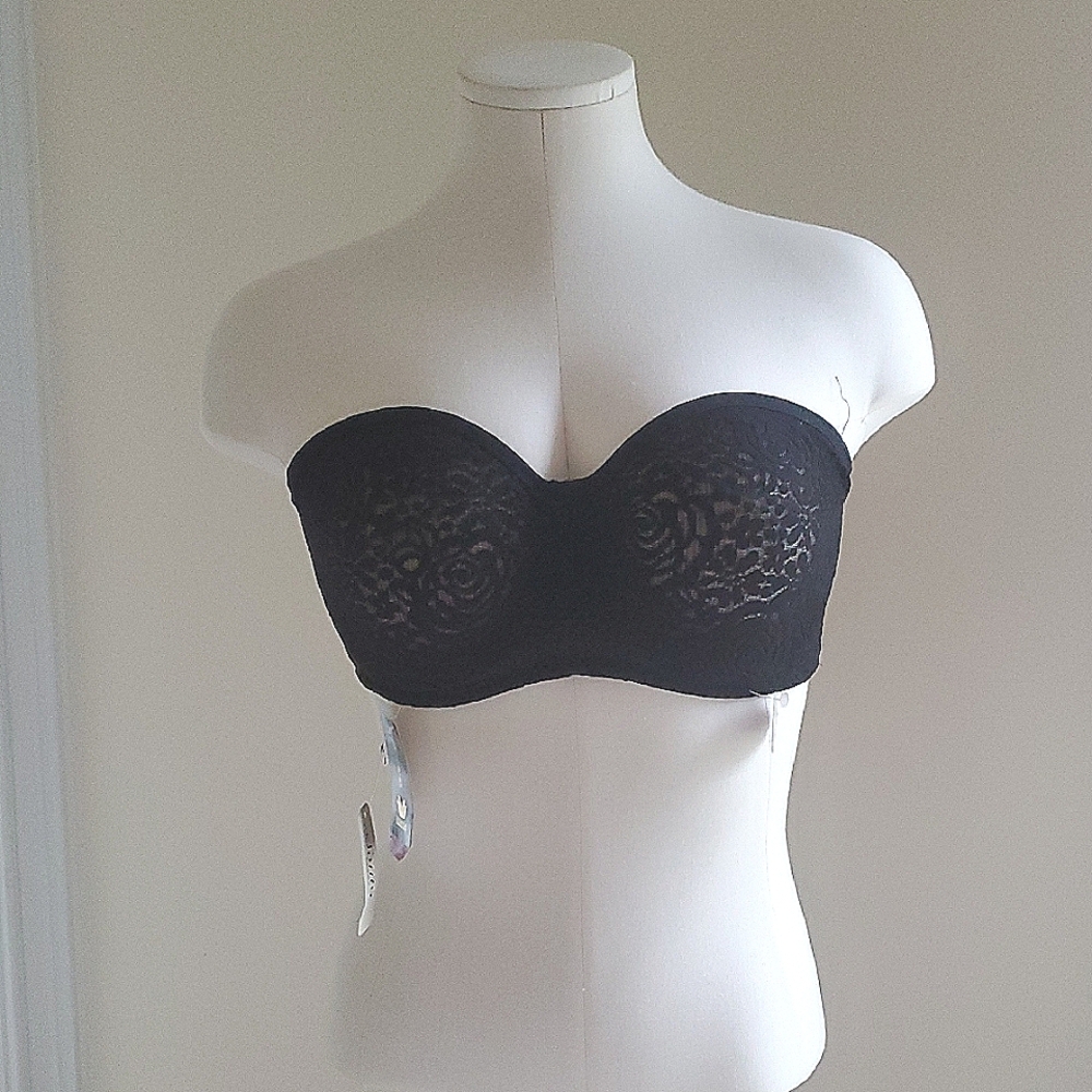 Wacoal Black Lace Strapless Bra NWT